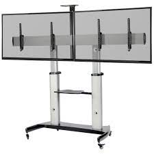 Heavy duty rolling tv stand. Vivo Ultra Heavy Duty Mobile Rolling Tv Stand For Flat Screens Up To 60 Adjustable Dual Tv Cart Mount Stand Tv12h Walmart Com Walmart Com