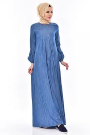 Sefamerve Mavi Taş Detaylı Kot Elbise | ElbiseBul