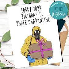 Funny Social Distance Happy Birthday Card To Print At Home Diy In 2020 Birthday Cards To Print Happy Birthday Card Funny Happy Birthday Cards Diy