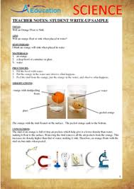 will an orange float or sink