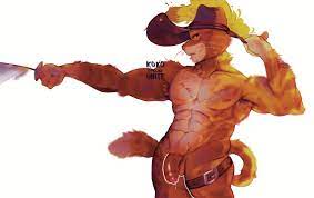 gay juicy penis muscular anthro muscular male puss in boots  (dreamworks) puss in boots the last wish tagme tagme (artist) 