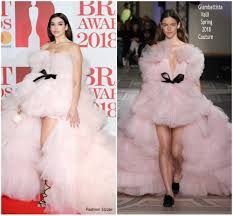 *** editorial use only in relation to the brit awards 2018*** singer dua lipa attends the brit awards 2018 held at the o2 arena on february 21, 2018 in london, england. Dua Lipa In Giambattista Valli Couture The Brit Awards 2018 Fashionsizzle