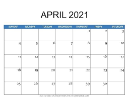 April is associated with the season of spring. 2021 Calendar Template For Instant Download Calendar Template 2021 Calendar Calendar