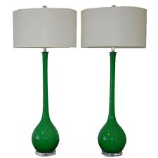 Buffet table lamps brass table lamps traditional table lamps candlestick lamps painting a classic antique brass finish buffet lamp, made in the usa, from famed stiffel co. Vintage Murano Glass Long Neck Table Lamps Green Swank Lighting