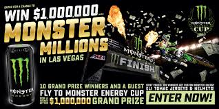 Enter to win a $48,500.00 prize of a trip and truck. Monster Million Sweepstakes