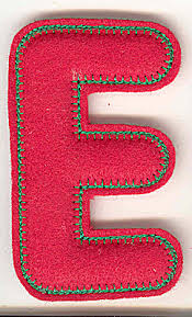 1800's styled book letters converted to embroidery designs, includes lower case letter in same font. Embroidery Design Puffy Felt Alphabet E 2 Sizes