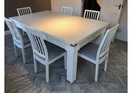 Children wooden table and chairs. Gatley Traditional Diner Matt White Slate Pool Dining Table 6ft 7ft Sizes