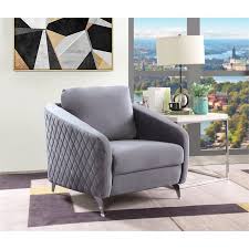 Sofia chair by bontempi casa has a simple and linear design, ideal for any kind of furnishing. Sofia Gray Velvet Elegant Modern Chic Accent Arm Chair With Metal Legs 89720 C