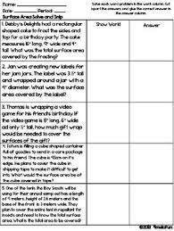 Surface Area Word Problems Solve And Snip Common Core Teks Word Problems Spring Words Education Quotes For Teachers