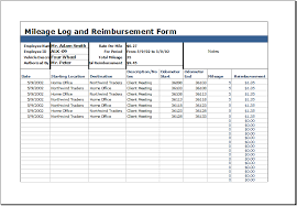 Mileage Log With Reimbursement Form Ms Excel Excel Templates Excel Templates Mileage Reimbursement Spreadsheet Template