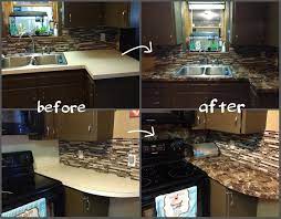 Easy Update Your Kitchen Diy Countertops Brown Fake Marble Roll On Marble Diy Countertops Diy Kitchen Countertops