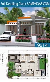 Sketchup 2 Bedrooms House 9x14m Samphoas Plansearch Small House Design Exterior House Designs Exterior Small House Design