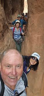 Hiking in Fiery Furnace Moab NP Utah