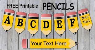(not editable) each letter, number. Pencil Font Free Printable Letters For Bulletin Boards Banners Patterns Monograms Stencils Diy Projects