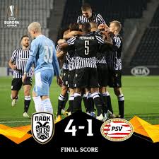 Europa league match psv vs paok s'nika 26.11.2020. Paok Fc On Twitter Finalscore At Toumba Stadium Paok Vs Psv 4 1 What A Night Europaleague Paokpsv Uel
