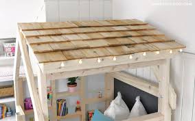 Fun for any age, a playhouse loft bed has options such as a treehouse bed or house bed. Diy Over Bed Kids Loft Jaime Costiglio