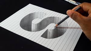 Drawing a pair of scissors. How To Draw 3d Letter S Hole Shape Easy 3d Drawings Youtube Easy 3d Drawing 3d Drawings Easy Drawings