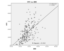 ssat visceral fat volume better than bmi at risk