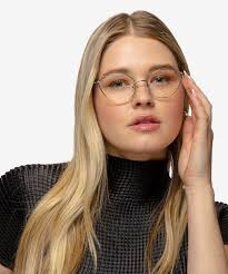 Trina Cat Eye Shiny Rose Gold Glasses for Women