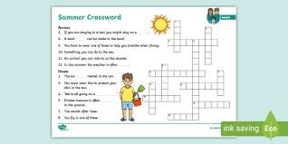 Summer vacation crossword puzzle answers. Level 6 Summer Crossword Teacher Made