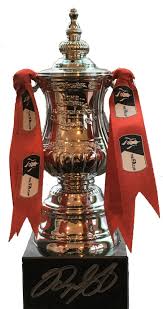 This solid metal, chrome plated trophy measures 150mm in height and features all the hallmarks of the most famous trophy in english football. Ryan Giggs Signed Replica Mini Fa Cup Trophy