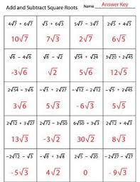 This Is A 20 Problem Worksheet Covering The Addition And Subtraction Of Square Studying Math Learning Mathematics Math Charts
