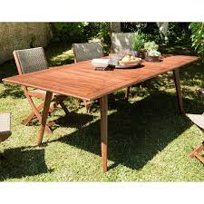 table de jardin rectangulaire extensible style contemporain en bois d acacia180 240x100cm summer 10 personnes table de jardin table de jardin ronde pier import