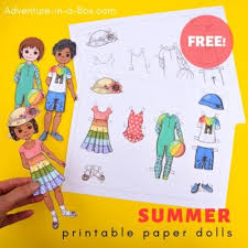 Each paper doll is available in pdf format: More Printable Dress Up Paper Dolls For Kids Adventure In A Box