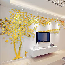 It could be a vase, candle set, or other the chairs and sofas. Buy 3d Huge Couple Tree Diy Wall Stickers Crystal Acrylic Wall Decals Wall Murals Nursery Living Room Bedroom Tv Background Home Decorations Arts Gold Left L Online In Turkey B0799g2g1c