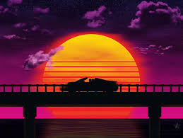Causeway Car Sticker Synthwave Vaporwave Outrun 80s Etsy Synthwave Vaporwave Vaporwave Wallpaper