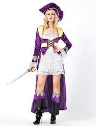 Pirate Costume Halloween Women Purple Dresses Set - Milanoo.com