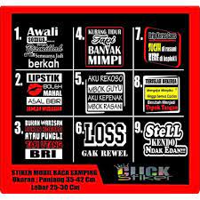 Setelah dapat, dijamin pasti bisa bikin ketawa ngakak. Cutting Sticker Lucu Untuk Kaca Mobil Kata Lucu Buat Di Mobil Truck Pick Up Bus Angkot Dll Bah Shopee Indonesia