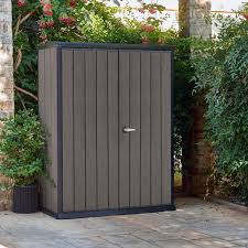 Take a look at our plastic outdoor garden sheds. Keter High Store Resin Wood Look And Feel Outdoor Garden Storage Shed Brickseek