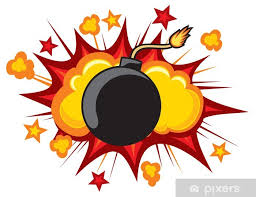 Fotomural Bomba vieja empezando a explotar - PIXERS.ES