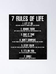 7 Rules Of Life Motivational Poster Perfect Print For Bedroom Or Home Office Poster By Posterpro 7 Rules Of Life Inspirational Quotes Motivation Reality Quotes