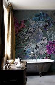 Black bathroom ideas for luxurious design. Floral Mural Bathroom Idea Floral Wallpaper Ideas 524x800 Download Hd Wallpaper Wallpapertip