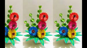 Decorative bottles on your kitchen counter brightens the look of your kitchen. How To Make Beautiful Paper Flower Handmade Things With Paper Home Decoration With Paper Crafts Youtube