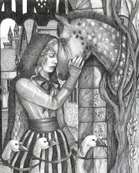 Goose Girl By Jessica Boehman Brothers Grimm Fairy Tales Hedgehog Illustration Original Grimm Fairy Tales