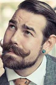 Handlebar Mustache With Thin Short Beard Handlebar Mustache Beard And Mustache Styles Beard Styles Short