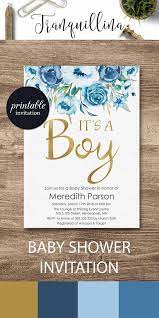 Boy Baby Shower Invitation Printable Blue Floral Baby Shower Etsy Boy Baby Shower Invitations Printable Baby Shower Invitations For Boys Boho Baby Shower Invitations
