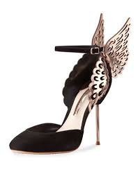 Black And Rose Gold Shoes X3dby Sophia Webster Evangeline Angel Wing D Orsay Pump Black Rose Gold Beautiful Wedding Shoes Rose Gold Shoes Womens High Heels