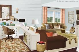 Choose a small dining table with neutral should the office desk continue the espresso colour? Home Office Living Room Office Combo Apartment Living Room Desk In Living Room