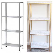 The Easiest Diy Hack To Glam Your 14 99 Ikea Hyllis Shelf Unit Into Marble And Gold Shelves Homedecorhacks Easy Diy Hacks Diy Hanging Shelves Ikea Diy