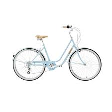 Pasagerii sunt rugați să urmeze măsurile de distanțare fizică. City Bike Creme Cycles Molly Uno Light Blue Bike