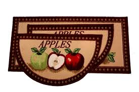 This delectable rug set featuring a fruit motif will brighten up any room. Kashi Home Mixed Apple 3pc Kitchen Rug Set 2 Slice 18 X30 Rugs 1 20 X40 Mat Non Slid Latex Back Walmart Com Walmart Com