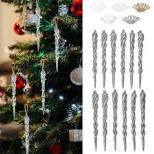 From options that are perfect for rustic trees, like tiny ornaments made of twine, to modern, metallic clay ornaments and even christmas cookie ornaments, there's a christmas craft in here for. Celebrations Occasions 12pcs Clear Acrylic Icicle Ornaments Christmas Tree Hanging Decoration Exquisite Home Furniture Diy