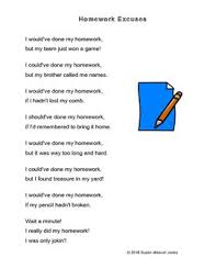 Fluency Phonics And Fun Through Poetry 10 Homework Excuses Sight Word Recognition Phonics Homework