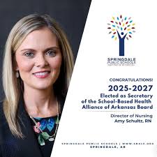 Huge news for Springdale Schools! Our amazing Director of Nursing, Amy  Schultz, has been elected as Secretary for the 2025-2027 term to the  School-Based Health Alliance of Arkansas Board! We're incredibly proud