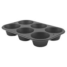 Mainstays 6 Cup Nonstick Jumbo Muffin Pan Jumbo Cupcake Pan 3 5 Diameter Cup Gray Walmart Com Jumbo Muffin Pans Jumbo Muffins Muffin Pan