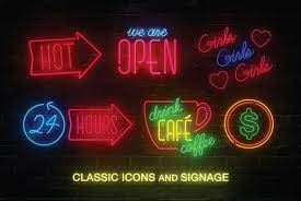 Neon Sign Collection Volume One Graphics834 E5556 Youworkforthem Neon Signs Vintage Neon Signs Neon